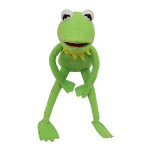 Disney The Mappets Kermet The Frog Plush Stuffed Animal 14in Green Collectible